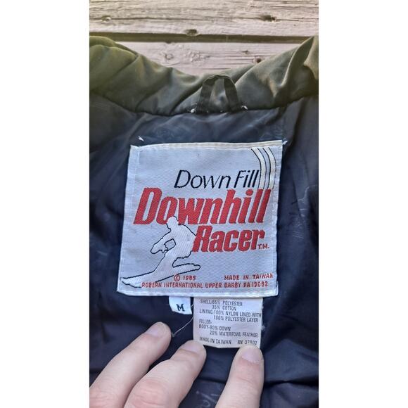 VTG RETRO Downhill Racer Downfill Snow/ski Black, jacket, Size Medium - Picture 3 of 6